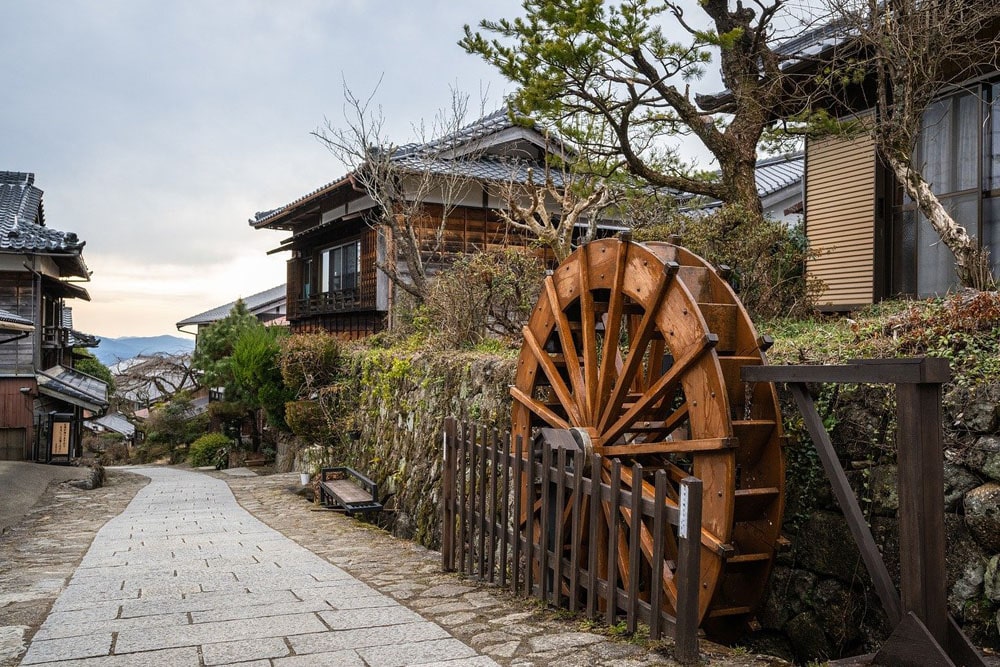 The streets of Magome juku are rustic and beautifully restored