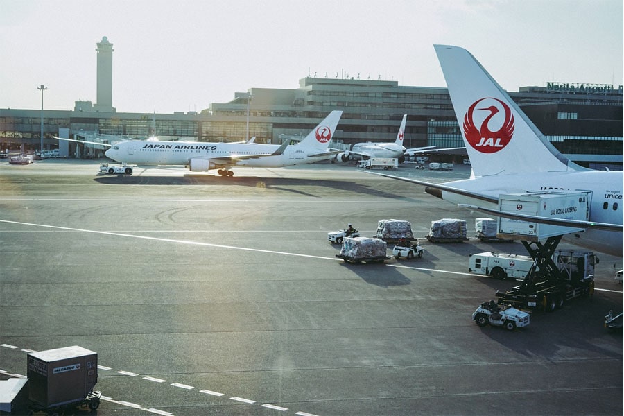 Japan Airline planes at Narita International Airport