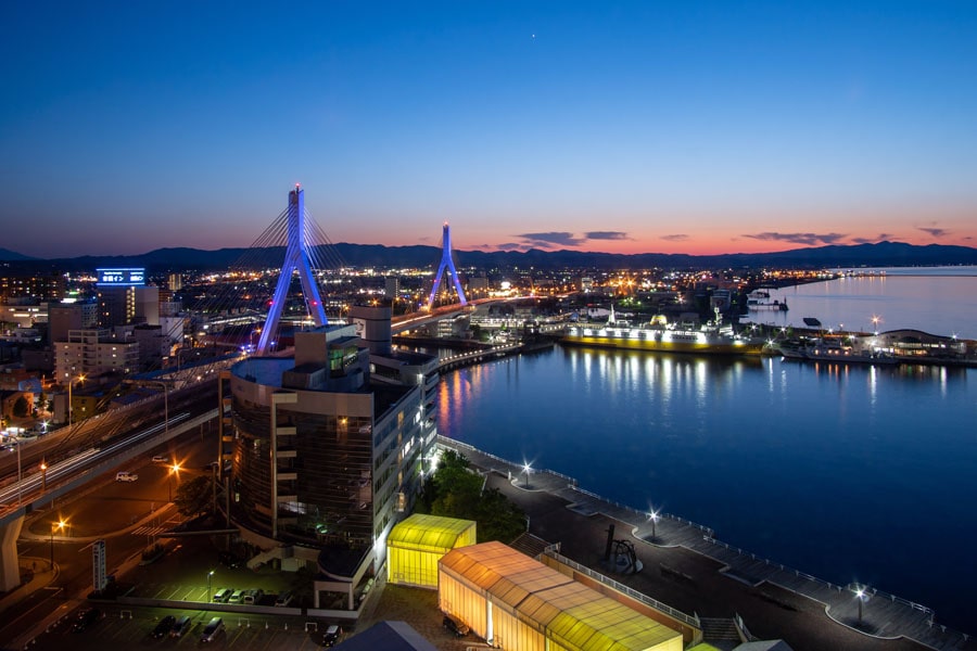 Hotels in Aomori are plentiful, and high quality. Aomori LaBridge as seen from ASPAM 13th Floor Observatory