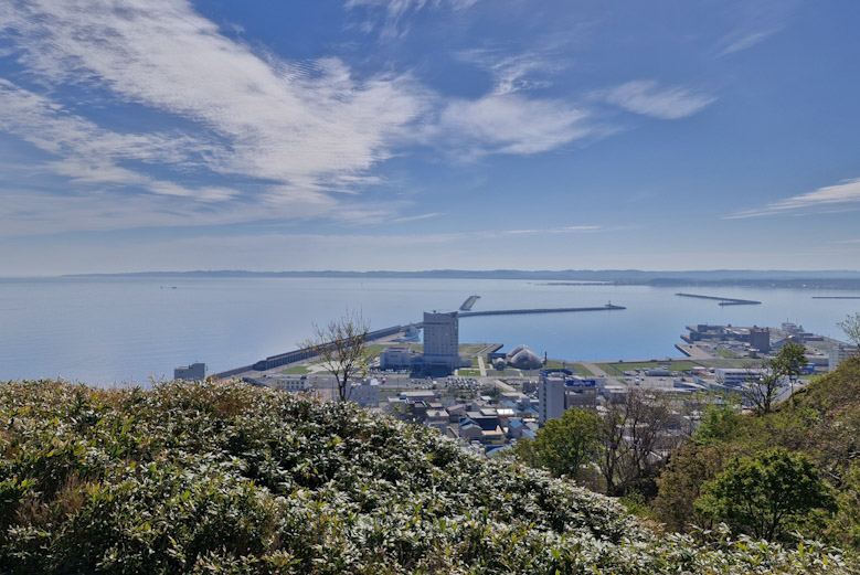 Wakkanai port on a beautiful morning, seen from Wakkanai Park