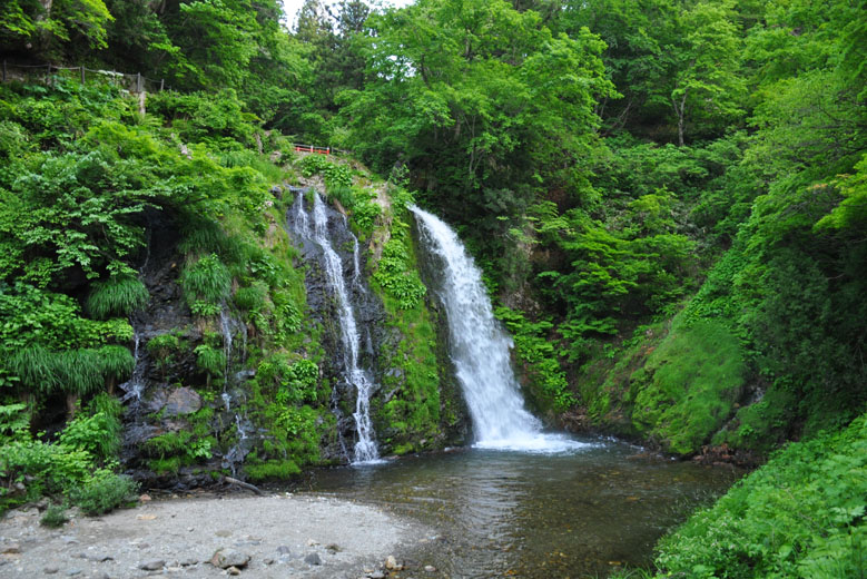 Shirogane Waterfalls, found just past Ginzan Onsen.