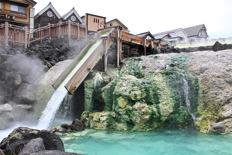 Kusatsu Onsen in Gunma Prefecture and is a popular tourist attraction